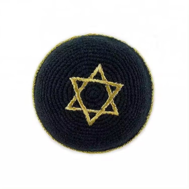 Customizable High-Quality Woven Embroidery Kippah for Men and Children